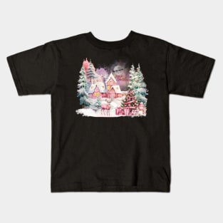 Dreaming With a Pink Christmas Kids T-Shirt